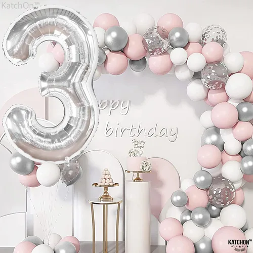 Vista 1365 de KatchOn Globo negro del número 1 de 40 pulgadas, globo de feliz cumpleaños Large Mylar Number One Balloon for 1st Birthday Decorations, Foil