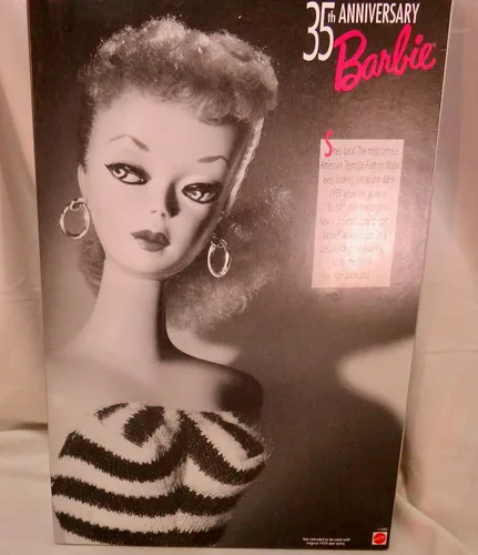 Vista 6 de Original 1959 Rubia Barbie Muñeca 35 Aniversario Edición Especial REPRODUCCIÓN