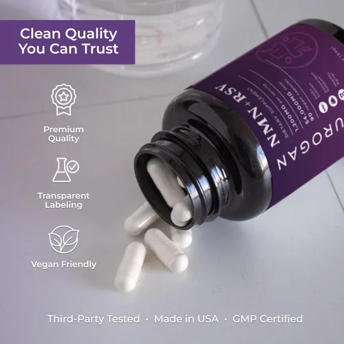 Vista 7 de Neurogan Cápsulas NMN + Resveratrol – Salud celular y apoyo energético – 1200 mg de mononucleótido de nicotinamida y trans-resveratrol por porción