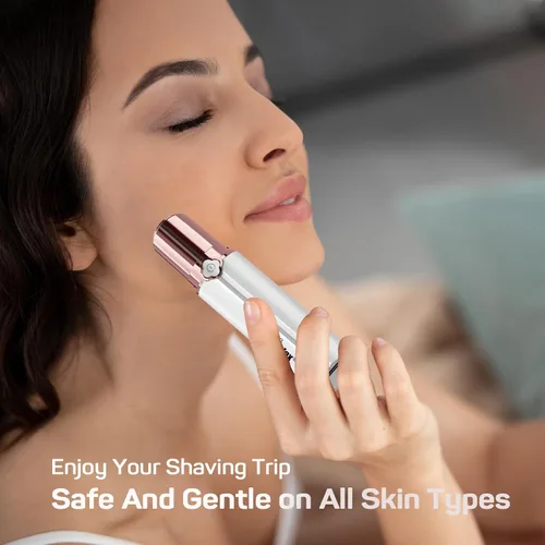 Vista 7 de Depilación facial para mujeres, removedor de vello facial eléctrico sin dolor para cara, barbilla, labios con una bolsa de terciopelo