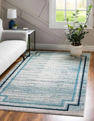 Vista 18 de Unique Loom Oasis Collection - Alfombra de área - Fuente (2 pies x 3 pies, rectangular, gris/marfil)