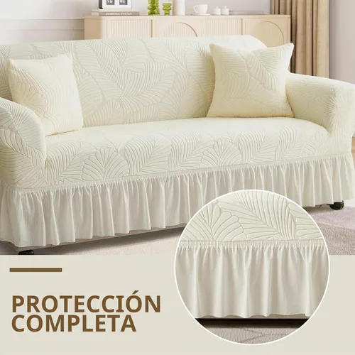 Vista 6 de WONGS BEDDING Funda de terciopelo elástico para sofá, funda acolchada con falda, apta para mascotas, duradera, lavable, elástica, de fácil ajuste