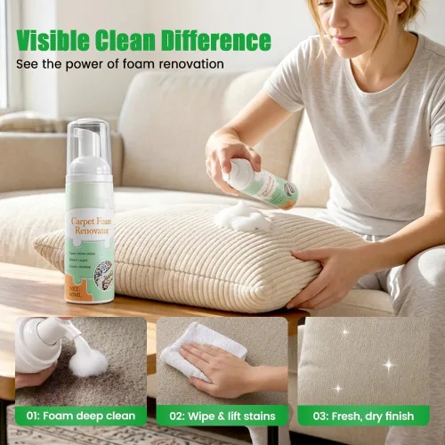 Vista 4 de Removedor de manchas de espuma sin agua con toalla, 2 fl oz