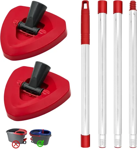Vista 10 de Mango de trapeador para sistema O Cedar RinseClean de 2 tanques, cepillo de fregado y base de trapeador giratorio compatible con O-Cedar, asas