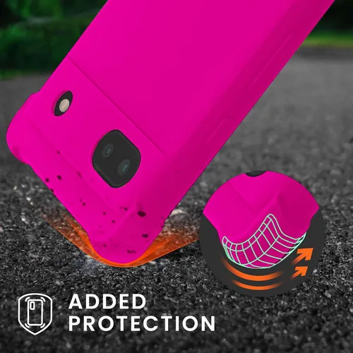 Vista 2 de KIOMY Funda de color rosa intenso neón para Google Pixel 6a a prueba de golpes, cubierta protectora de poliuretano termoplástico flexible, bisel