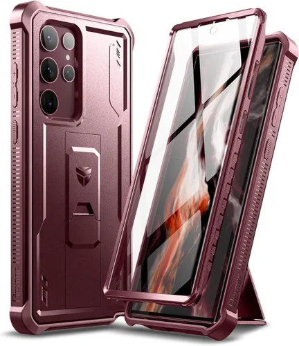 Vista 10 de Dexnor Funda para Samsung Galaxy S22 Ultra, [Protector de pantalla integrado y soporte] Protección de grado militar resistente de trabajo pesado a