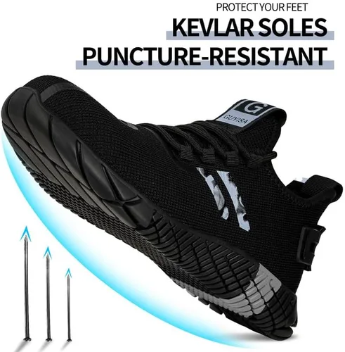 Vista 3 de Zapatos de punta de acero para hombres, zapatos compuestos para hombres de trabajo para mujeres, zapatos deportivos de seguridad con punta de acero