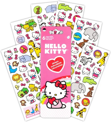 Vista 3 de Mochila Fast Forward Hello Kitty para niñas, paquete con mochila escolar Hello Kitty de 16 pulgadas, calcomanías de Hello Kitty, bolsa de agua, más