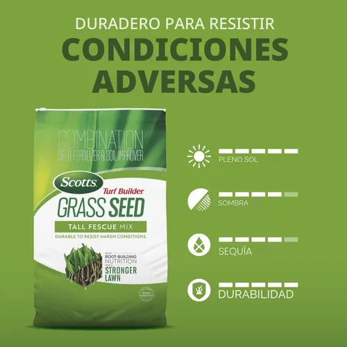 Vista 7 de Scotts Turf Builder - Mezcla de festuca alta para semillas de césped, duradera para resistir condiciones duras con nutrición para el desarrollo