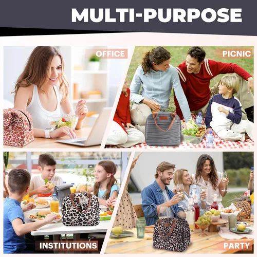 Vista 7 de EASYFUN Bolsa de almuerzo para mujeres y hombres, lonchera aislada a prueba de fugas con gran capacidad, bolsa de mano más fresca para el trabajo