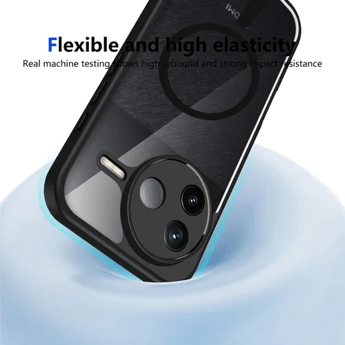 Vista 433 de Funda magnética transparente compatible con Xiaomi 17T, color negro 2 en 1 PC + TPU cubierta de teléfono a prueba de golpes, carcasa protectora