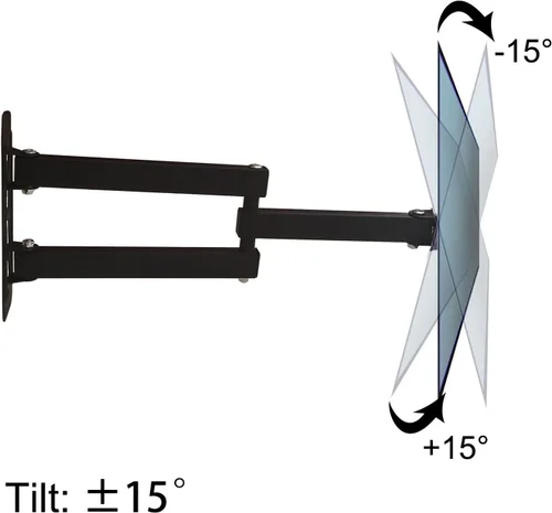 Vista 6 de Soporte de pared para TV, monitor de movimiento completo, giratorio e inclinable para monitor LED OLED LCD de 14 a 27 pulgadas, VESA 75 x 75 3.937 x