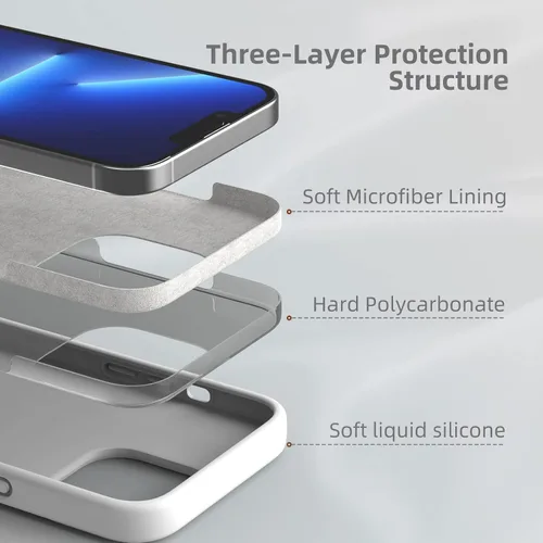 Vista 242 de Funda de silicona líquida compatible con iPhone 12 Pro Max 6.7 pulgadas, funda de gel de protección completa con forro de microfibra, funda