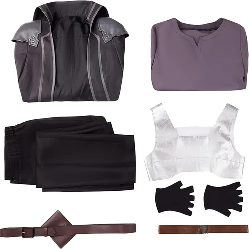 Vista 3 de MIAOCOS Anime Sword Art Online Kirigaya Kazuto Kirito - Disfraz de cosplay de Hallween para fiesta, abrigo, chaqueta y pantalones para mujer