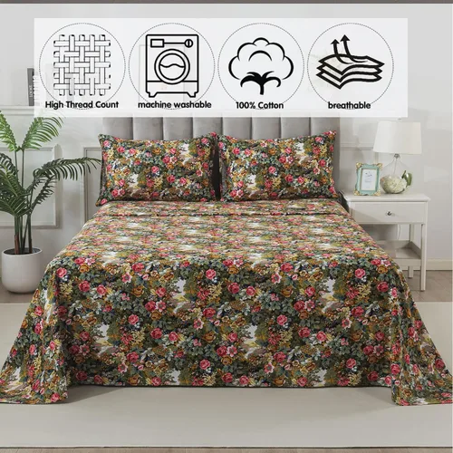 Vista 4 de FADFAY Juego de sábanas tamaño King de algodón cepillado de alta calidad, sábana bajera ajustable con bolsillo profundo, ropa de cama
