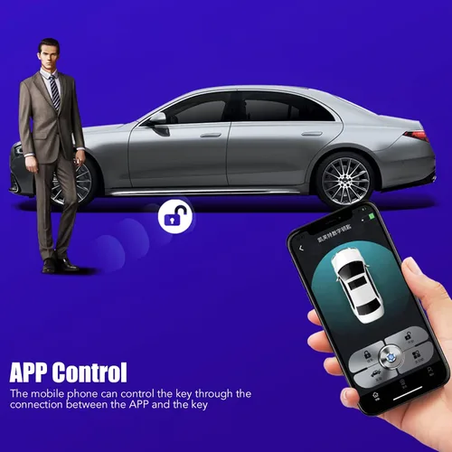 Vista 5 de Control remoto de entrada sin llave para automóvil, pantalla LCD, llave inteligente universal para automóvil con un botón de inicio de tiempo