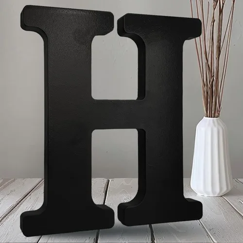 Vista 15 de AOCEAN Letras de madera negra de 10 pulgadas, letras de madera sin terminar para Halloween, letras decorativas de pie, rebanadas, decoración