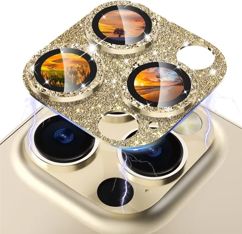 Vista 8 de CloudValley Protector de lente de cámara para iPhone 14 Pro/iPhone 14 Pro Max, vidrio templado 9H metal aluminio [diseño todo en 1], compatible