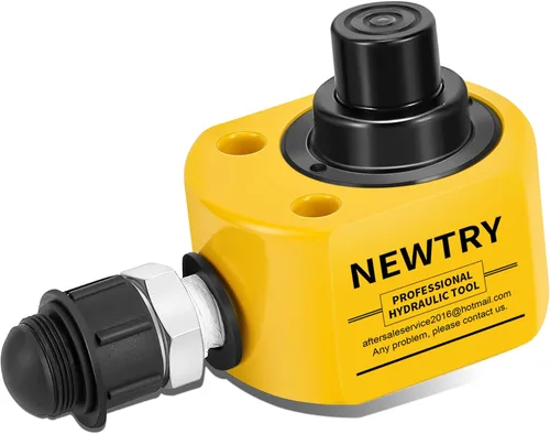 Vista 2 de NEWTRY 10T Low Profile Hydraulic Ram Jack, 1" Stroke Multi-Section Compacto para espacios reducidos, elevación portátil para maquinaria, puentes