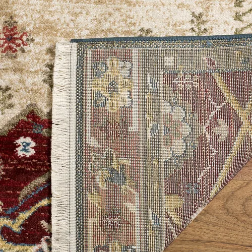 Vista 5 de SAFAVIEH Kashan Collection - Alfombra de pasillo, 2 pies 6 pulgadas x 8 pies, azul y rojo, diseño oriental tradicional, no desprende pelusa
