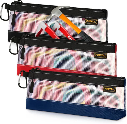 Vista 11 de Bolsa de herramientas transparente, bolsa de herramientas pequeña, bolsa con cremallera de 12 pulgadas, bolsa de herramientas para organizar cajas