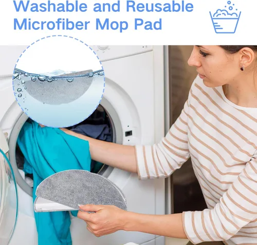 Vista 5 de Paquete de 6 almohadillas para trapeador roborock Q7 M5/M5+, Q7 L5/L5+ robot aspirador Not for Q7, Q7 MAX, Reusable Mop Cloths & Ultra Absorbent