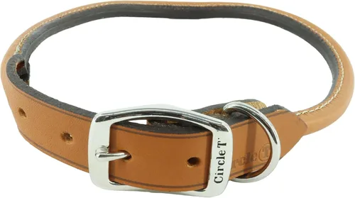 Vista 19 de Coastal Pet - Circle T - Collar redondo de cuero curtido de roble para perro, cómodo para perros con pelo largo o piel sensible, collar para Negro