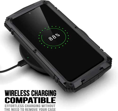 Vista 2 de Funda de metal para Samsung S23 de aluminio de grado militar, funda resistente con soporte de metal protector de pantalla a prueba de caídas, a