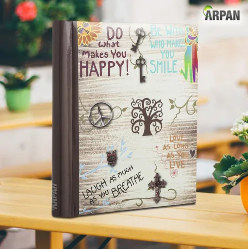Vista 2 de Arpan Álbum de fotos de páginas magnéticas autoadhesivas grandes – 1 álbum de fotos con eslóganes inspiradores para la vida