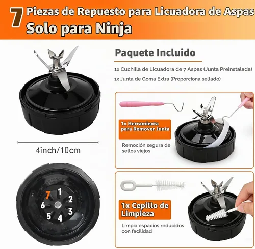 Vista 3 de Reemplazo de la cuchilla de la licuadora del extractor de 7 aletas