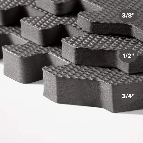 Vista 7 de We Sell Mats - Baldosas multiusos de espuma EVA con un grosor de 0.5 pulgadas, alfombrillas entrelazadas para gimnasios de interior y para el hogar