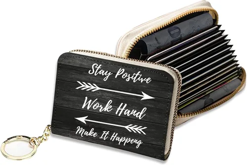 Vista 15 de Soporte para tarjetas de crédito, elegante cartera delgada para mujer con bloqueo RFID, perfecta para negocios y uso diario, mantiene tus