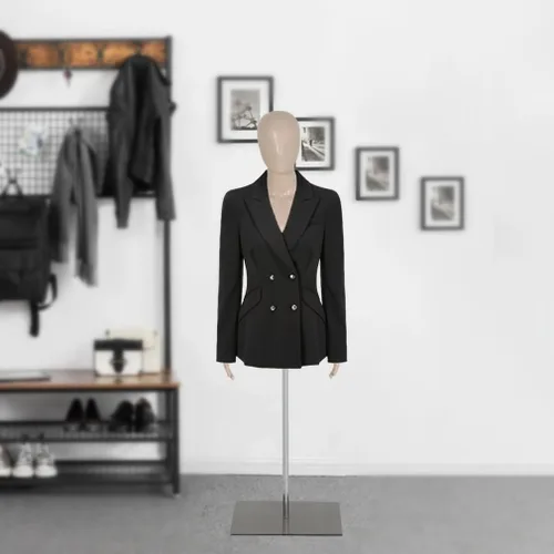 Vista 9 de Maniquí femenino, torso de maniquí, medio cuerpo, 49.6-63.4 pulgadas, modelo de vestido de costura, soporte de maniquí de exhibición