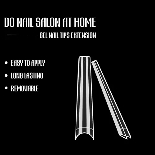 Vista 6 de 504pcs Long Coffin Nail Tips, Pre-shaped Half Cover False Nails with 13 Sizes, Gel Nail Tips for Acrylic Extension, DIY Manicure and Nail Salon Use
