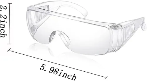 Vista 2 de 2 pares de lentes con listones a prueba de polvo y salpicaduras para uso en construcción, laboratorio y química.