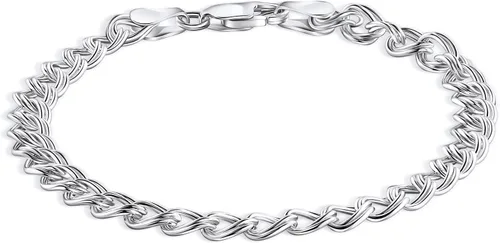 Vista 3 de PORI JEWELERS Pulsera de plata de ley 925 con eslabones italianos para hombre y mujer, Metal