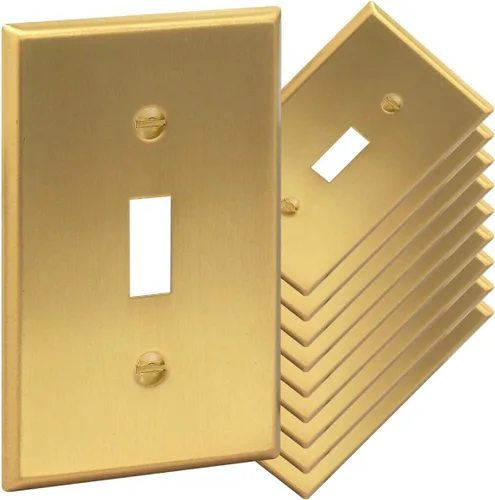 Vista 33 de Rio Salto Placa de pared de metal dorado en latón Placa de salida en blanco Cubierta para tomas de corriente no utilizadas Interruptor de pared de 1