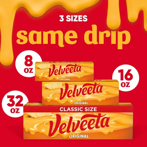 Vista 8 de Velveeta Original - Queso pasteurizado de receta original, bloque de 16 onzas