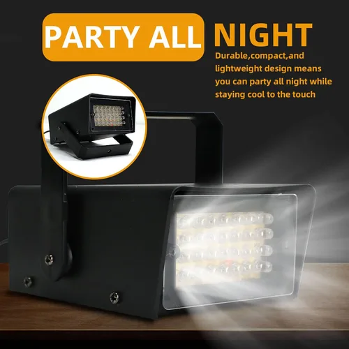 Vista 4 de ENUOLI Mini Luz Estroboscópica - 32 Bombillas LED Superbrillantes para Halloween, Control de Velocidad de Parpadeo Variable, Luces Intermitentes