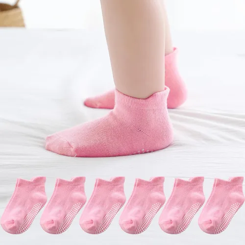 Vista 44 de Calcetines tobilleros antideslizantes para bebé, paquete de 12 para niños y niñas, calcetines de algodón para bebés Animal1