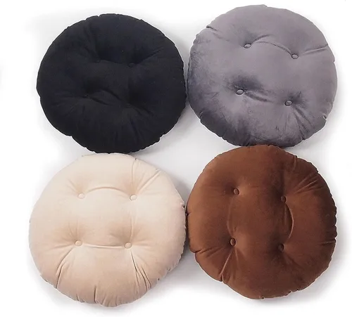 Vista 5 de Augld Cojín para taburete de bar, de terciopelo suave, acolchado, redondo, 12 pulgadas, terciopelo beige