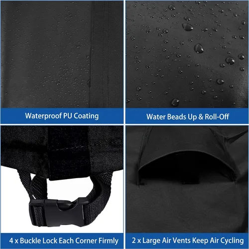 Vista 6 de WOMACO Funda de mesa de picnic impermeable, resistente de 96 pulgadas para patio al aire libre, cubierta de mesa y banco para invierno, resistente