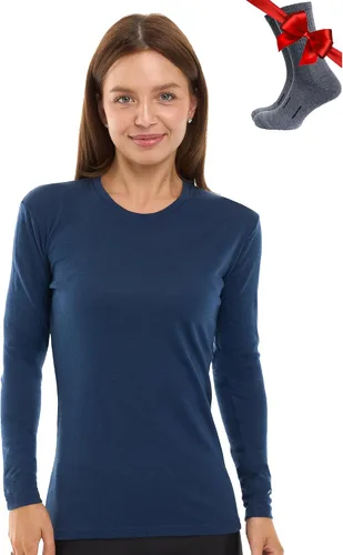 Vista 29 de 100% lana merino capa base mujer - camisa térmica de manga larga con 165 gris carbón