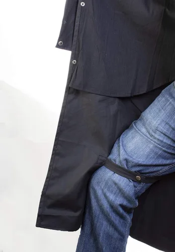 Vista 2 de Chaqueta negra de The OILSKIN DROVER DUSTER WESTERN AUSTRALIAN EXTERIOR RESISTENTE RESISTENTE CALIENTE