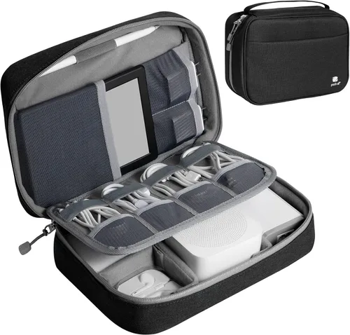 Vista 10 de pack all Organizador Electrónico Plus, Bolsa Organizadora de Cables de Mayor Capacidad, Estuche de Transporte Resistente a Golpes, Bolsa de Beige