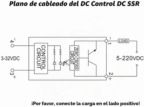 Vista 8 de CG Solid State Relay SSR-25DD DC to DC Input 3-32VDC To Output 5-240VDC 25A Single Phase Plastic Cover
