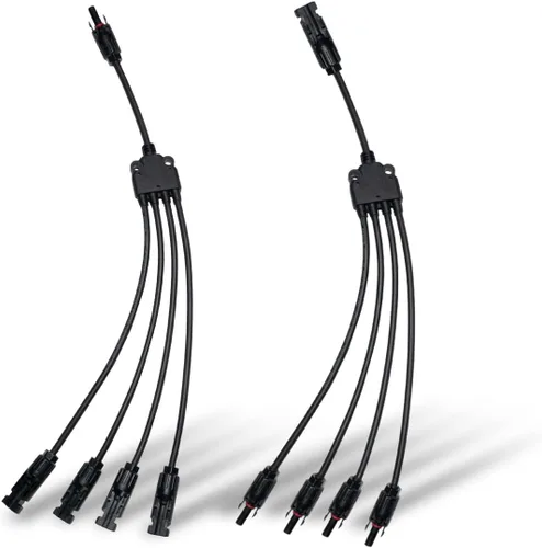 Vista 11 de ELFCULB 1 par de conectores de panel solar, 1 pie de cable adaptador paralelo de rama en Y, 1 macho a 2 hembras (M/FF) y 1 hembra a 2 machos (F/MM)