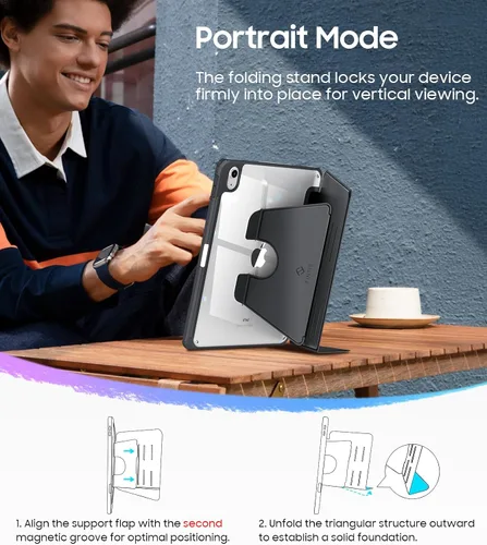 Vista 4 de Fintie Estuche con soporte vertical para iPad (A16) de 11ª generación de 11 pulgadas (2025), iPad de 10ª generación de 10.9 pulgadas (2022), funda