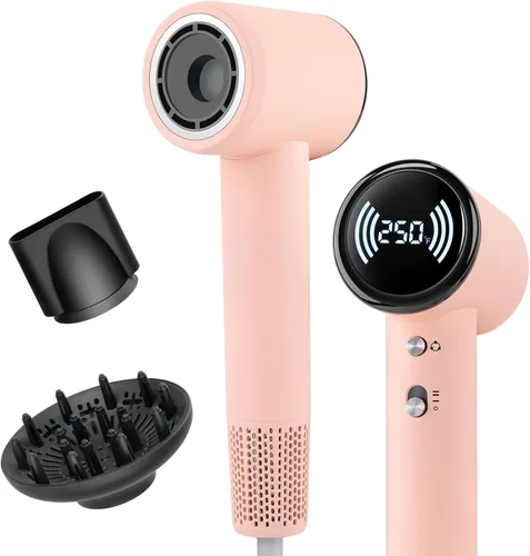 Vista 9 de Chignon Secador de pelo con difusor, secador de pelo iónico de viaje con motor de alta velocidad de 160,000 RPM para secado rápido, secador de pelo