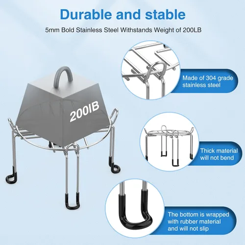 Vista 5 de Soporte de sistema de filtro de agua alimentado por gravedad, soporte de acero inoxidable desmontable compatible con el sistema de filtro de agua